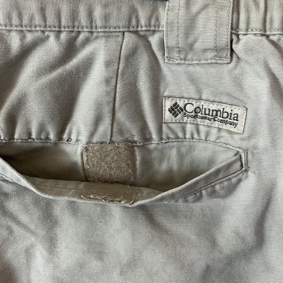 Columbia Cargo Shorts Men XXL Cream Zip Front 100% Cotton Inseam 6.5" Fishing - Picture 11 of 14